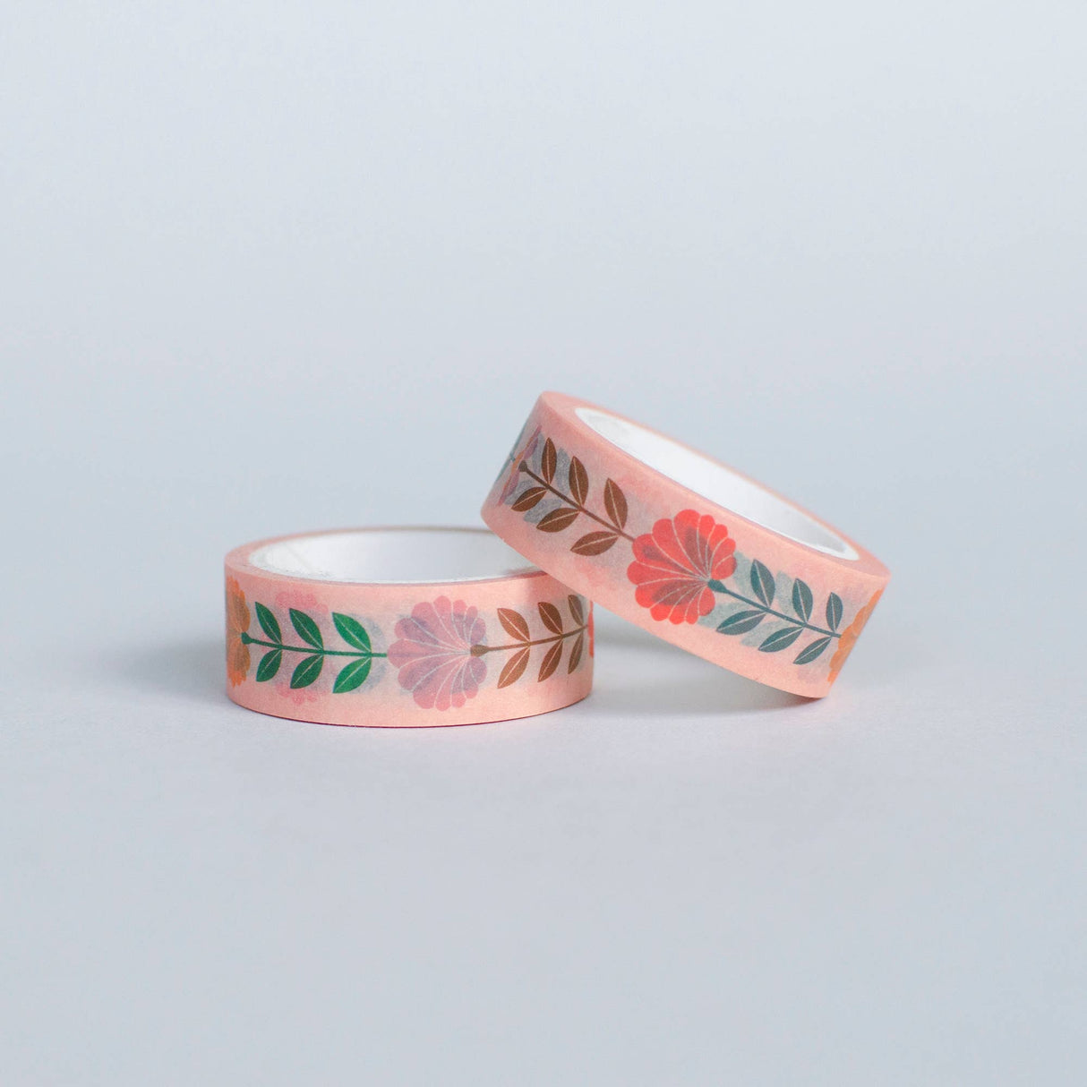 Cinta washi con estampado de flores de primavera