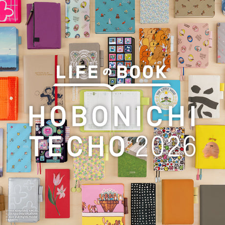 Hobonichi Techo 2026 Hobonichi 2026 planners, covers, and accessories displayed together.