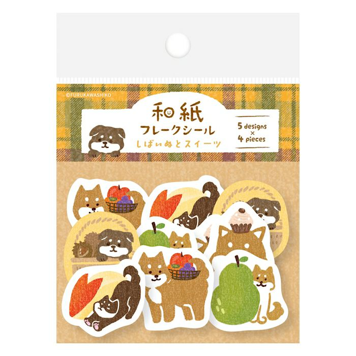 Furukawashiko Flake Sticker - Shiba Inu and Sweets