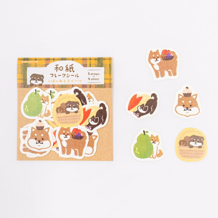 Furukawashiko Flake Sticker - Shiba Inu and Sweets