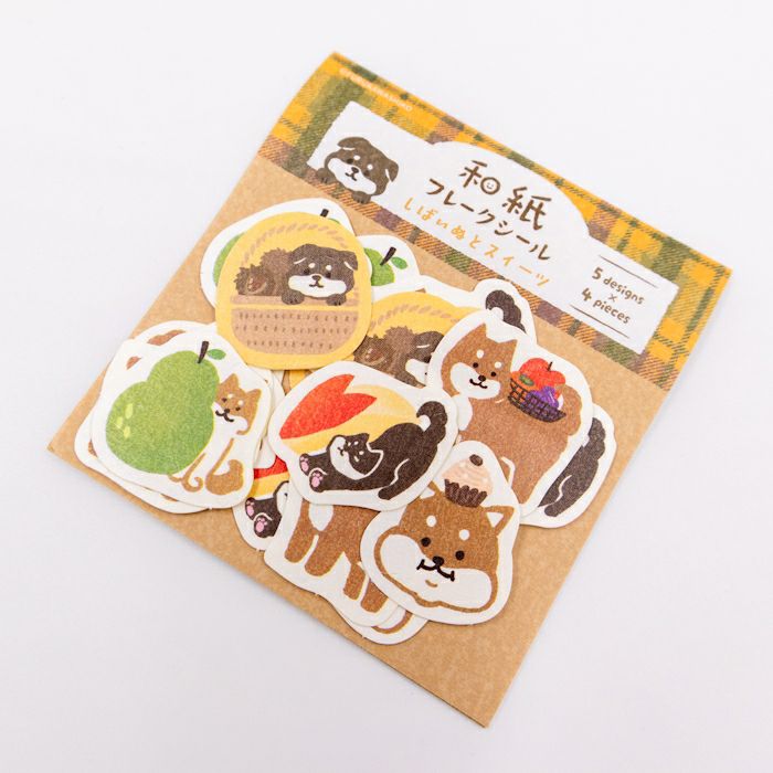 Furukawashiko Flake Sticker - Shiba Inu and Sweets