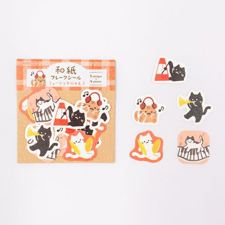 Furukawashiko Flake Sticker - Music Cat