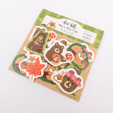 Furukawashiko Flake Sticker - Squirrel and Bear