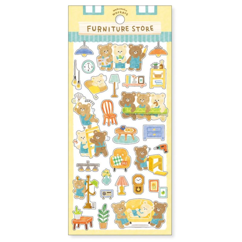 Exciting Worker Sticker Sheet - Furniture Store
