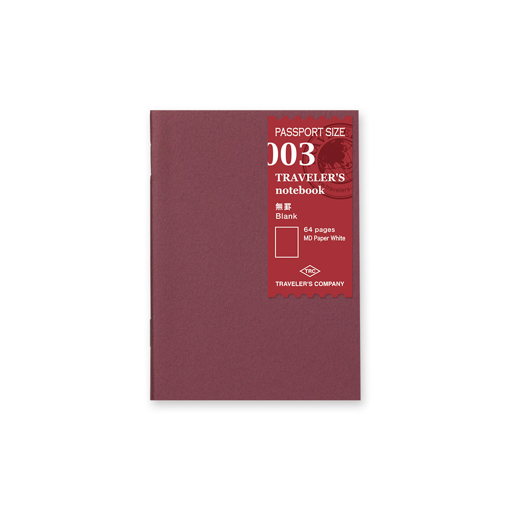 notebookページ TRAVELER'S notebook 003 MD Paper Blank Notebook (Passport Size