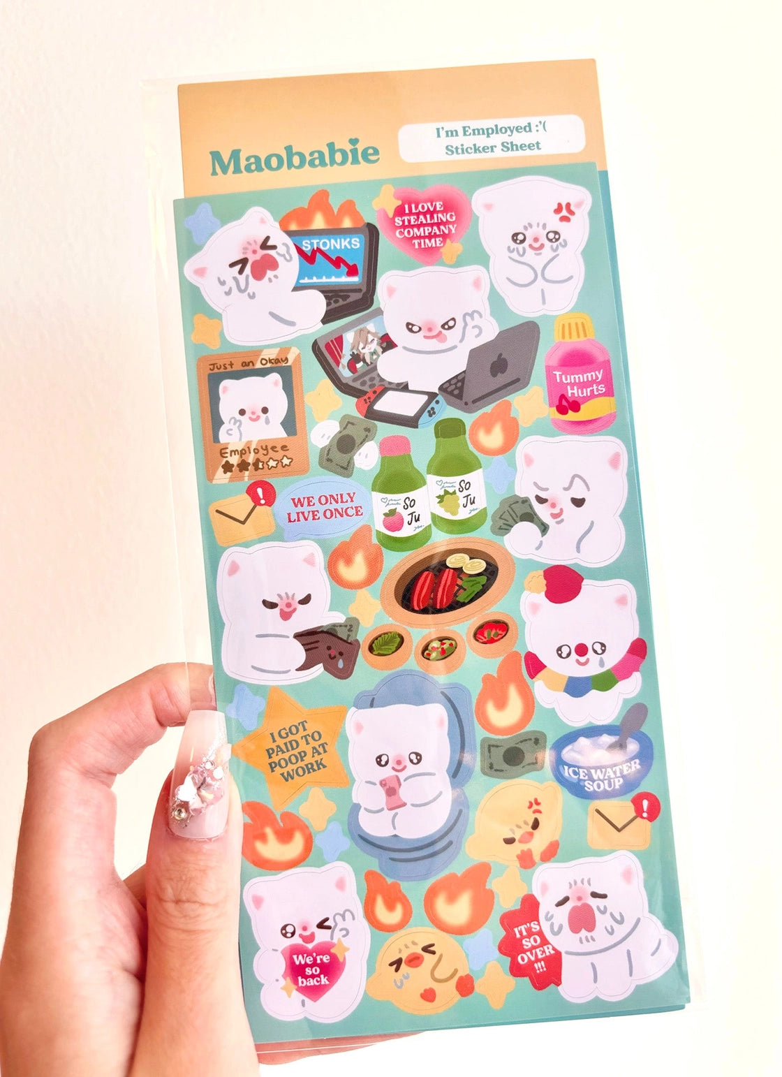Maobabie Sticker Sheet - I'm Employed