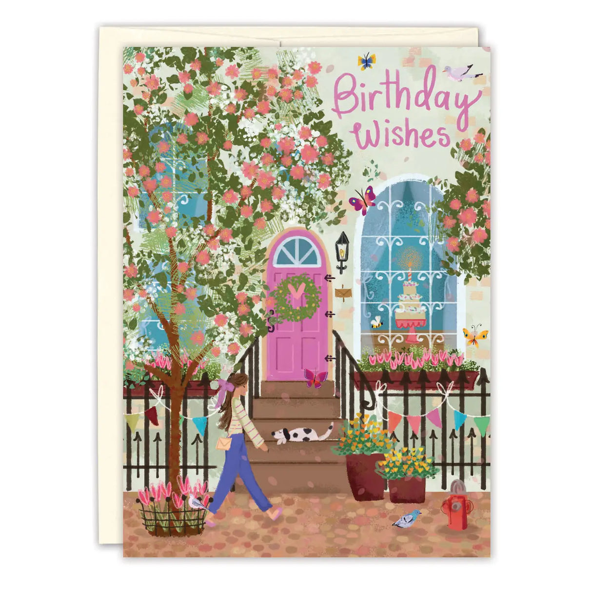 Townhouse Scene Birthday Card