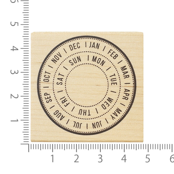 Circular Calendar Rubber Stamp