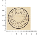 Circular Calendar Rubber Stamp