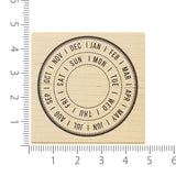 Circular Calendar Rubber Stamp