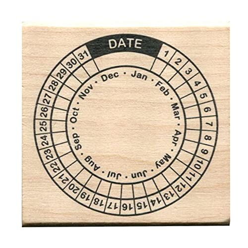Circular Calendar Rubber Stamp
