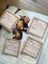 Stat Block Sticky Note For Dnd, Pathfinder