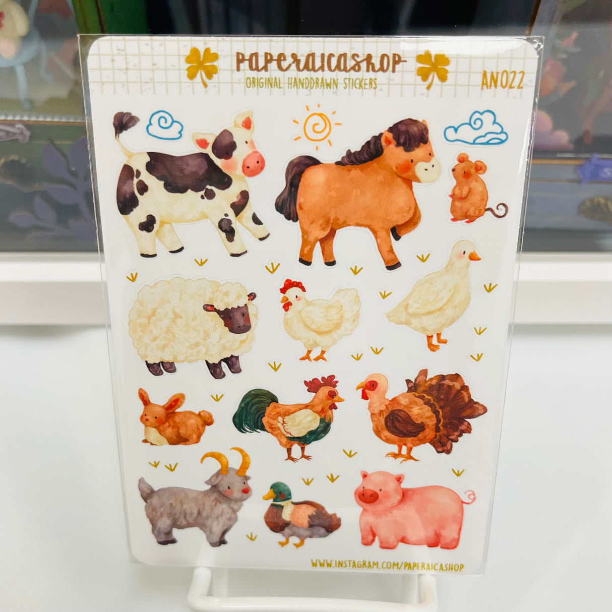 PaperaicaShop Friendly Farm Animals Planner Sticker