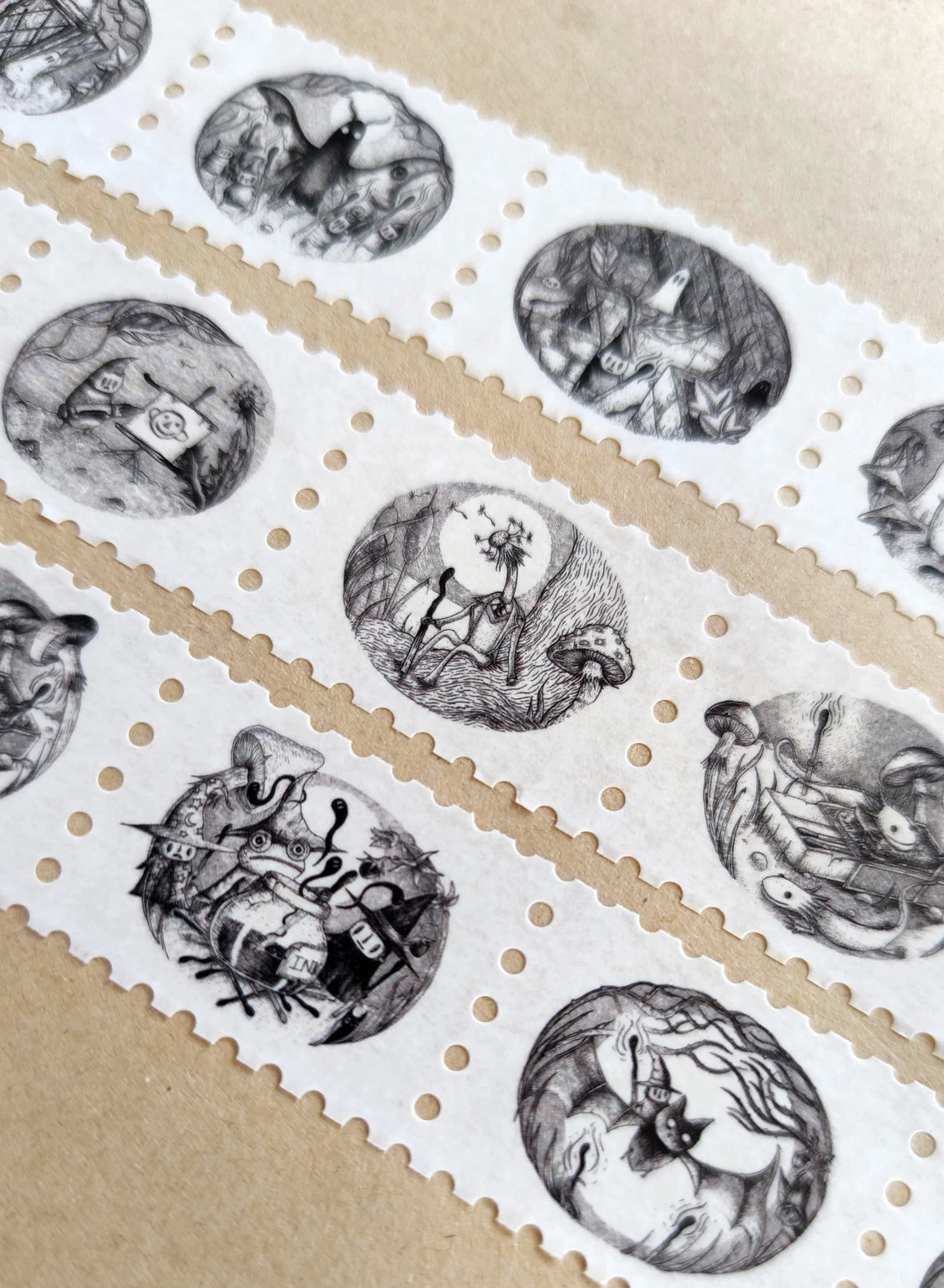 Jon Turner Illustration - Matchsticks Miniatures Fantasy Art Stamp Washi Tape