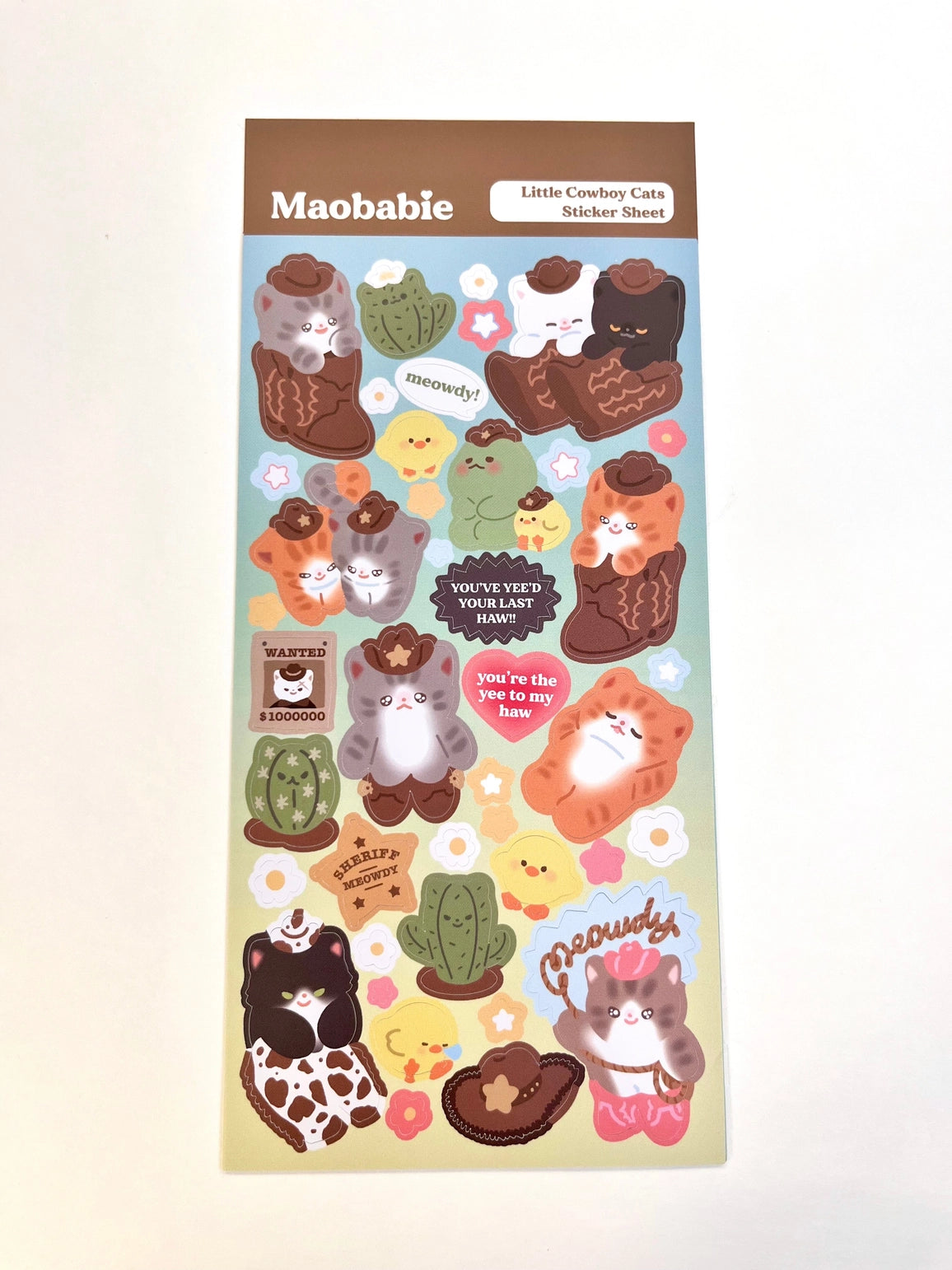 Maobabie Sticker Sheet - Little Cowboy Cats