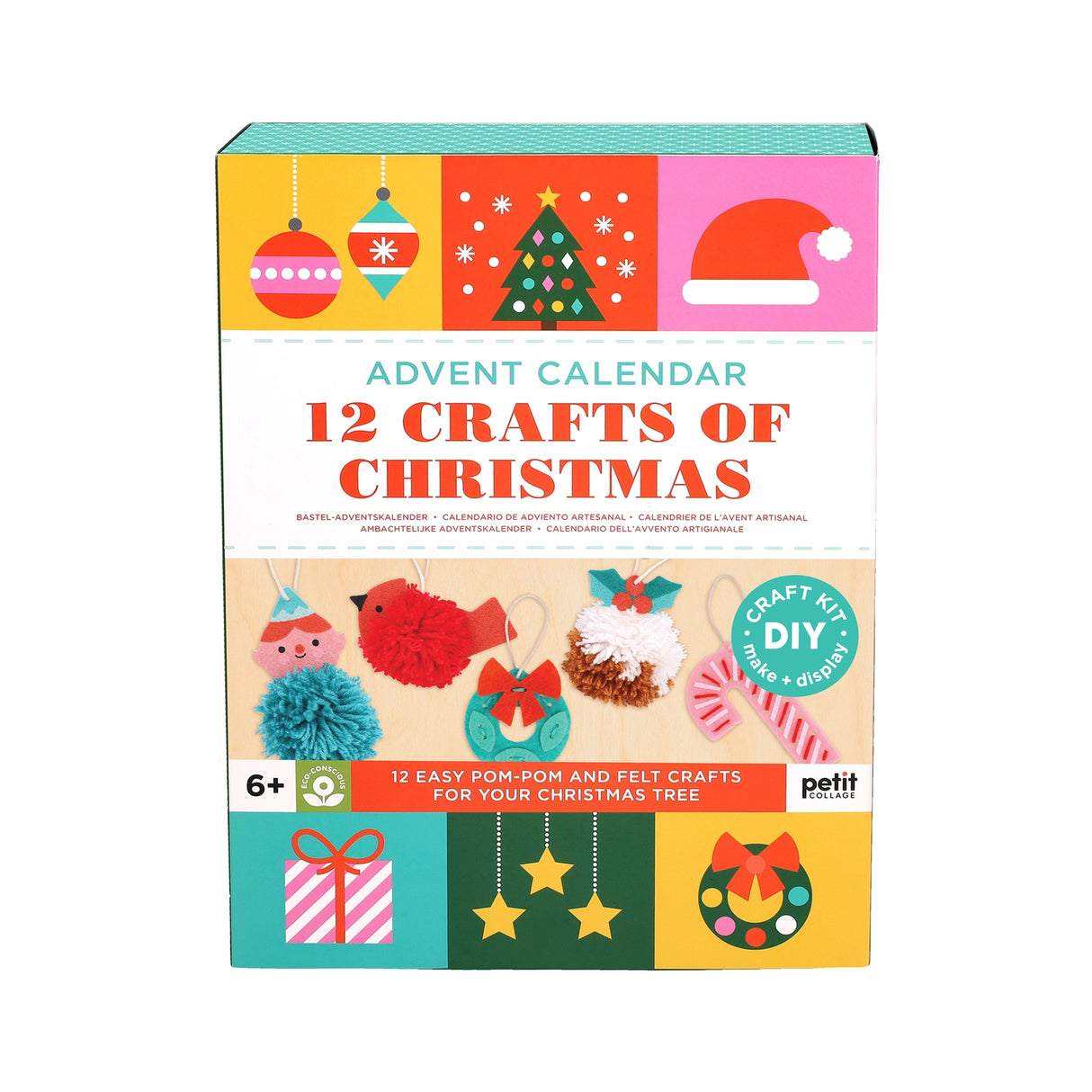 Craft your way to Christmas with the 12 Crafts of Christmas Advent Calendar. Countdown to December 25th with a daily craft surprise! Inside each of the twelve drawers is a fun and easy festive project a child can complete independently, or you can share the experience together.

Every day, a little one can slide open one of the drawers to reveal a felt or pom-pom activity. 
