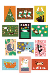 Celebrate the warmth, love, and cheer of the holiday season with 12 unique Christmas cat puzzles, all in one box!

Each puzzle can be completed solo or divided amongst friends and family! Just in time for the holidays, these 12 illustrated cat puzzles are perfect for families and friends looking for an activity to do together.&nbsp;

Something for Everyone: With 12 puzzles in a box with 576 pieces, there are enough for everyone! Whether you just want your own puzzle or you want to compete, these are great f