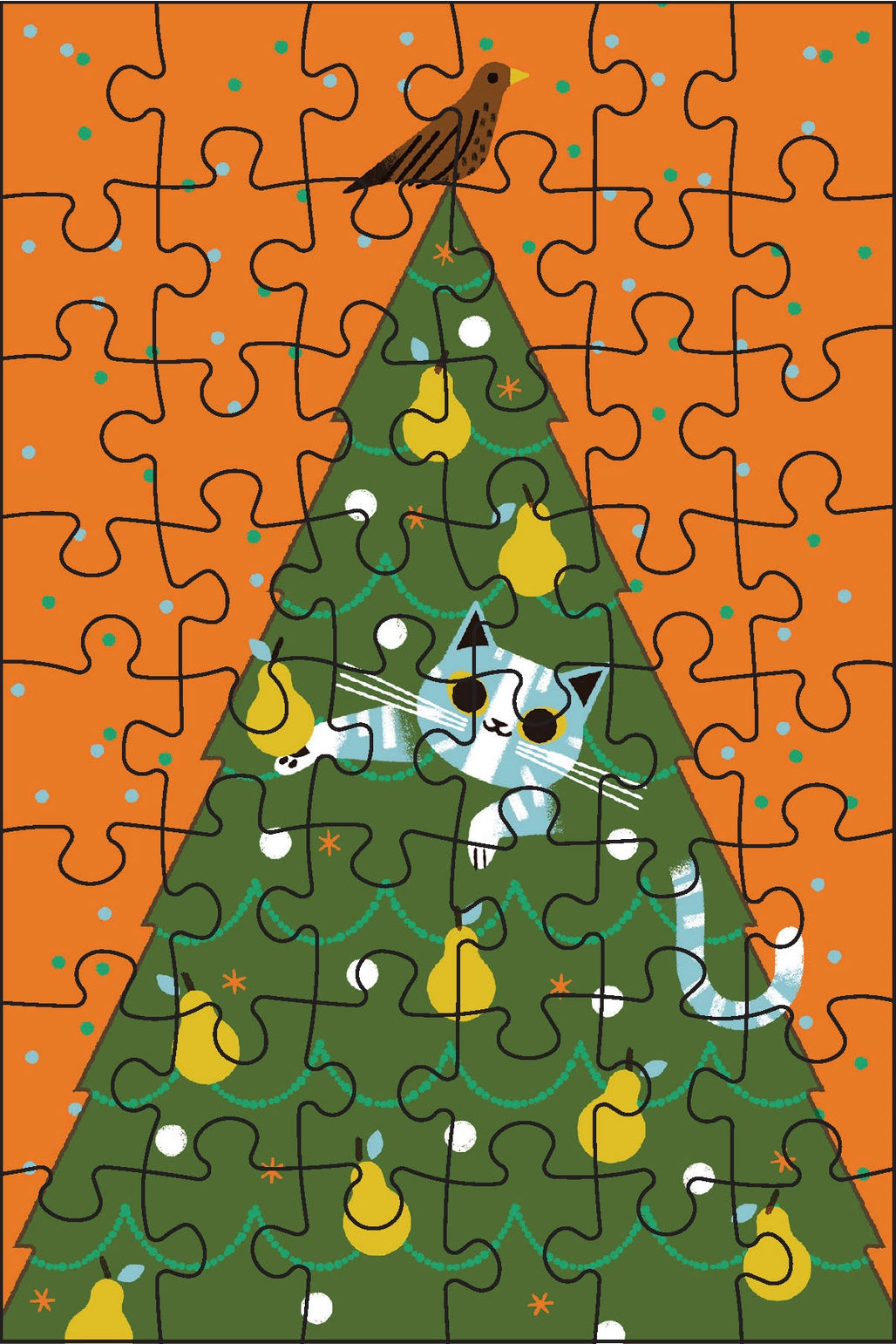 Celebrate the warmth, love, and cheer of the holiday season with 12 unique Christmas cat puzzles, all in one box!

Each puzzle can be completed solo or divided amongst friends and family! Just in time for the holidays, these 12 illustrated cat puzzles are perfect for families and friends looking for an activity to do together.&nbsp;

Something for Everyone: With 12 puzzles in a box with 576 pieces, there are enough for everyone! Whether you just want your own puzzle or you want to compete, these are great f