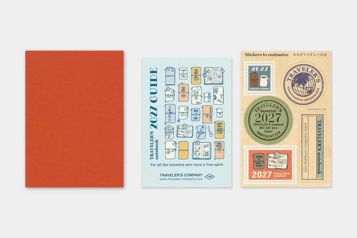 TRAVELER'S notebook 2027 Monthly Diary (Passport Size)

Welcome the upcoming year in high spirits with TRAVELER'S notebook 2027 Diary lineup where each notebook becomes unique by adding your personal flare!