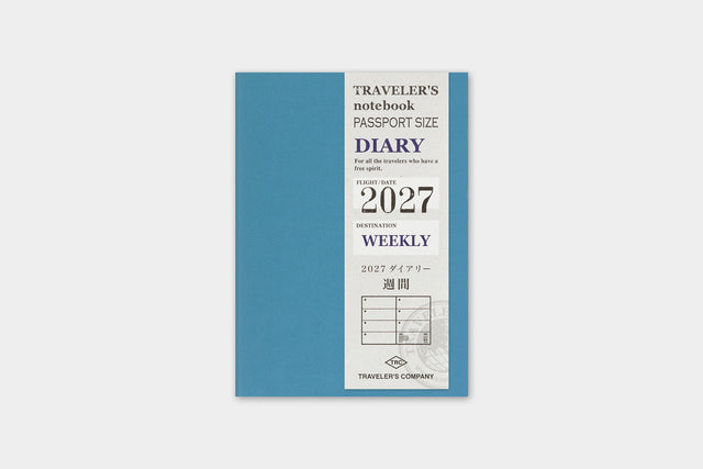 TRAVELER'S notebook 2027 Weekly Diary (Passport Size)

Welcome the upcoming year in high spirits with TRAVELER'S notebook 2027 Diary lineup where each notebook becomes unique by adding your personal flare!