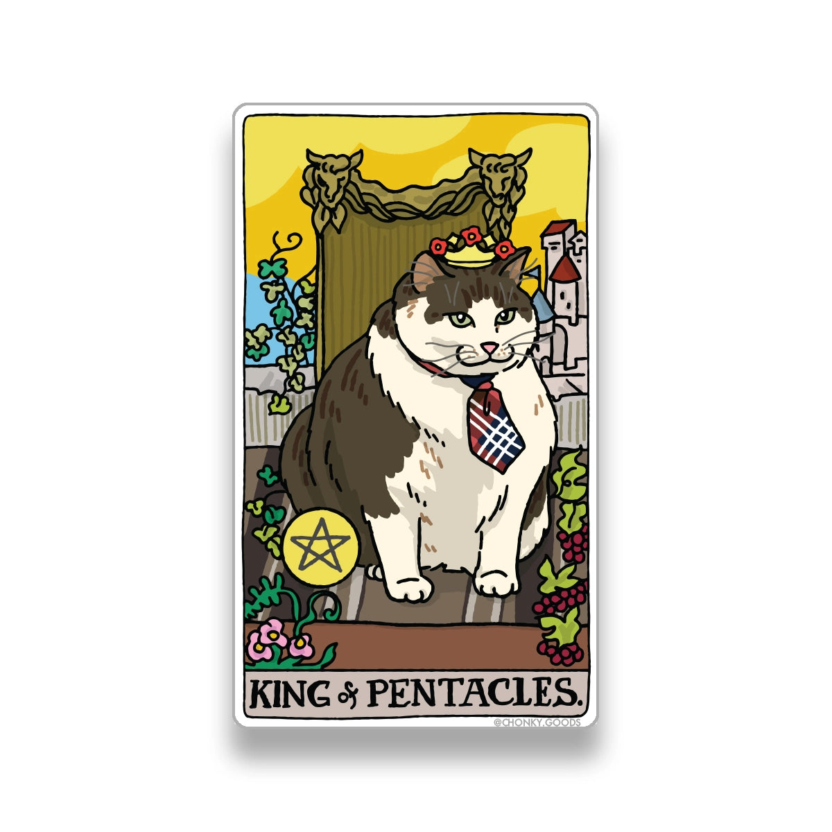 King of Pentacles Tarot Cat Meme Stickers (Minor Arcana)