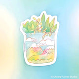 Rainbow Mountains + Plants Vinyl Sticker