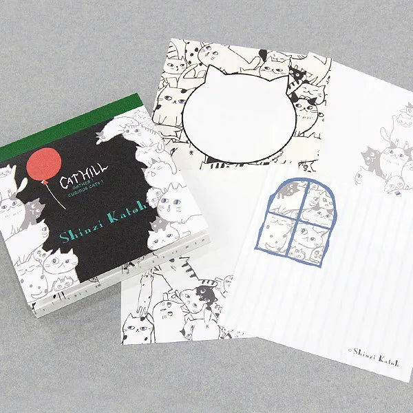 Shinzi Katoh Memo Pad - Cat Hill Black