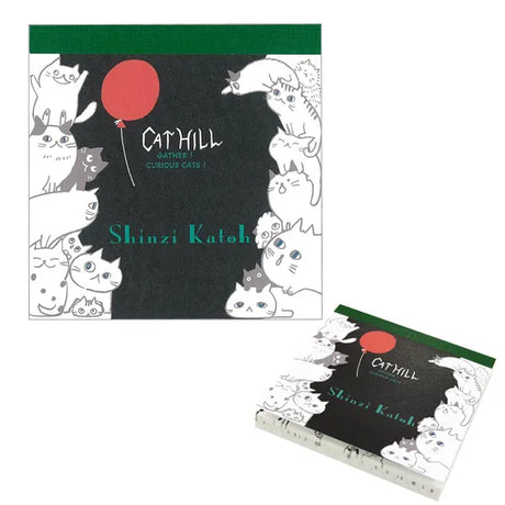 Shinzi Katoh Memo Pad - Cat Hill Black