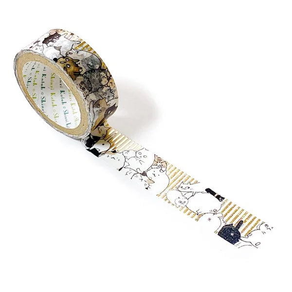 Shinzi Katoh Design - Cat Pile Nekonekone Washi Tape