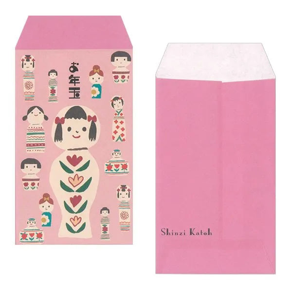 Shinzi Katoh Small Money Envelope -  Kokeshi Doll (3 pcs)