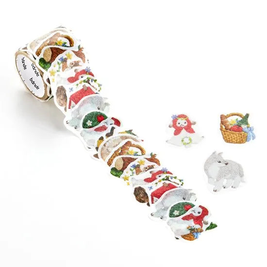 Embroidery Forest Little Red Riding Hood Washi Roll Sticker Bande