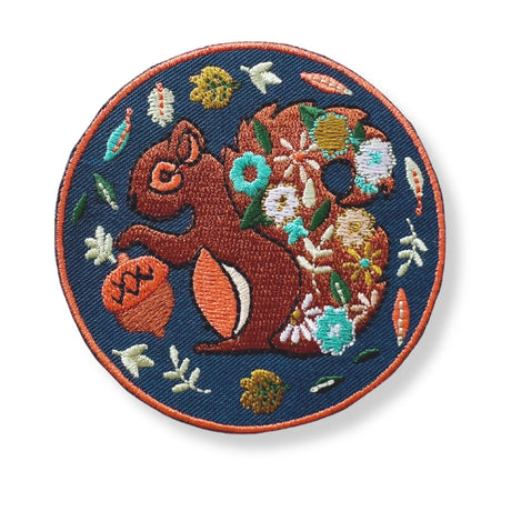 Squirrel Embroidery Sticker Patch