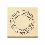 Date Circle Rubber Stamp