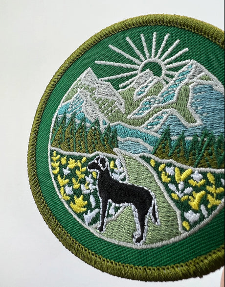 Trail Dog Embroidery Sticker Patch