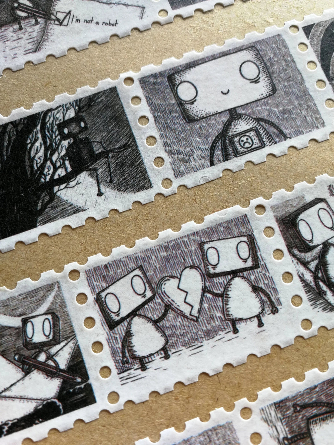 Robot Stamps Washi Tape- Landscape Format