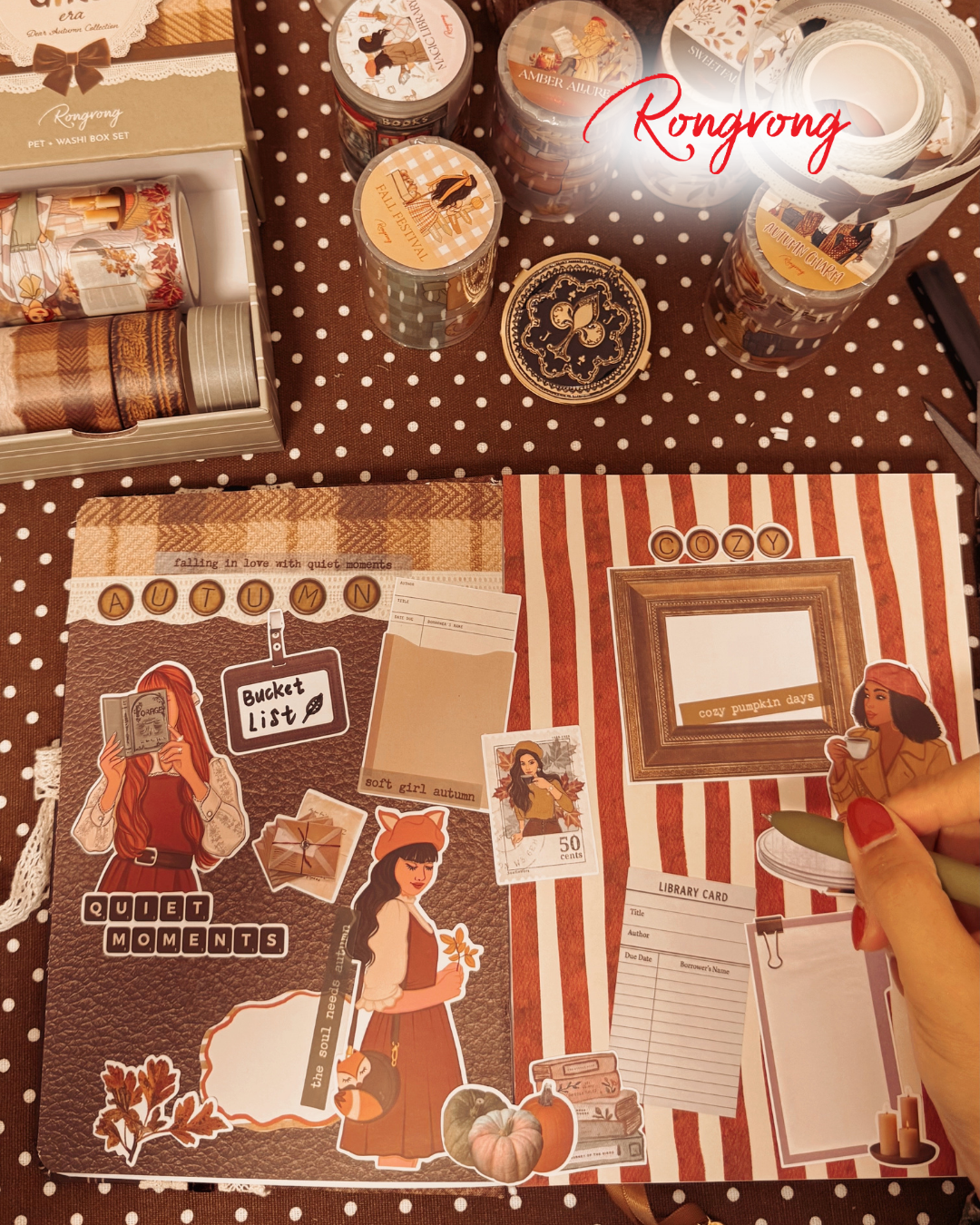 Using Sticker Dimension to Create a Fall Retreat Spread by Rongrong x Zara