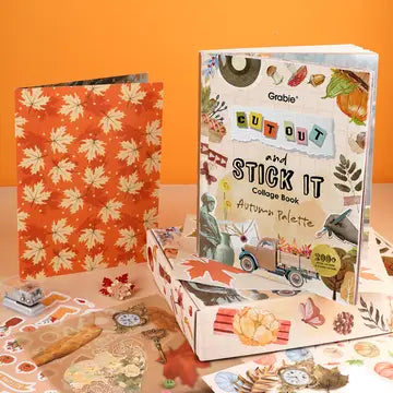 Immerse yourself in the golden season with this luxuriously thick collage book! Featuring 200+ pages of diverse premium papers and a curated sticker collection, we invite you on an enchanting journey themed "Autumn Palette" – unlocking infinite possibilities for art, journaling, and seasonal delight!