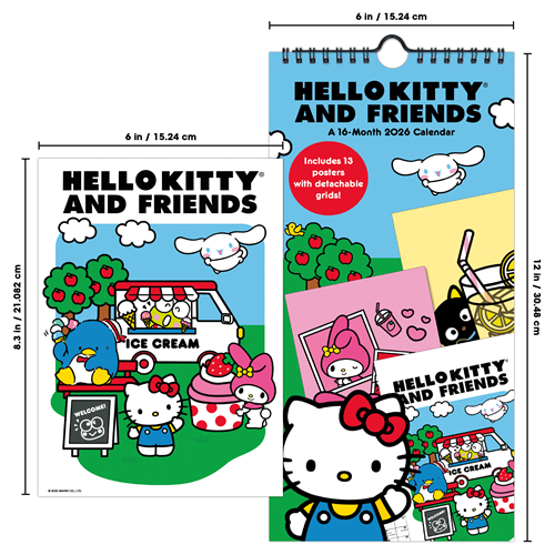 2026 Hello Kitty and Friends Mini Poster Calendar