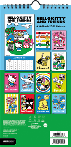 2026 Hello Kitty and Friends Mini Poster Calendar