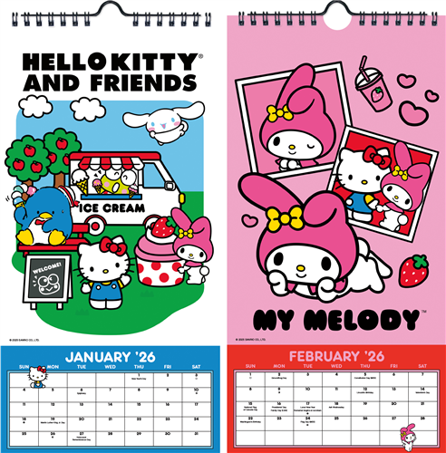 2026 Hello Kitty and Friends Mini Poster Calendar