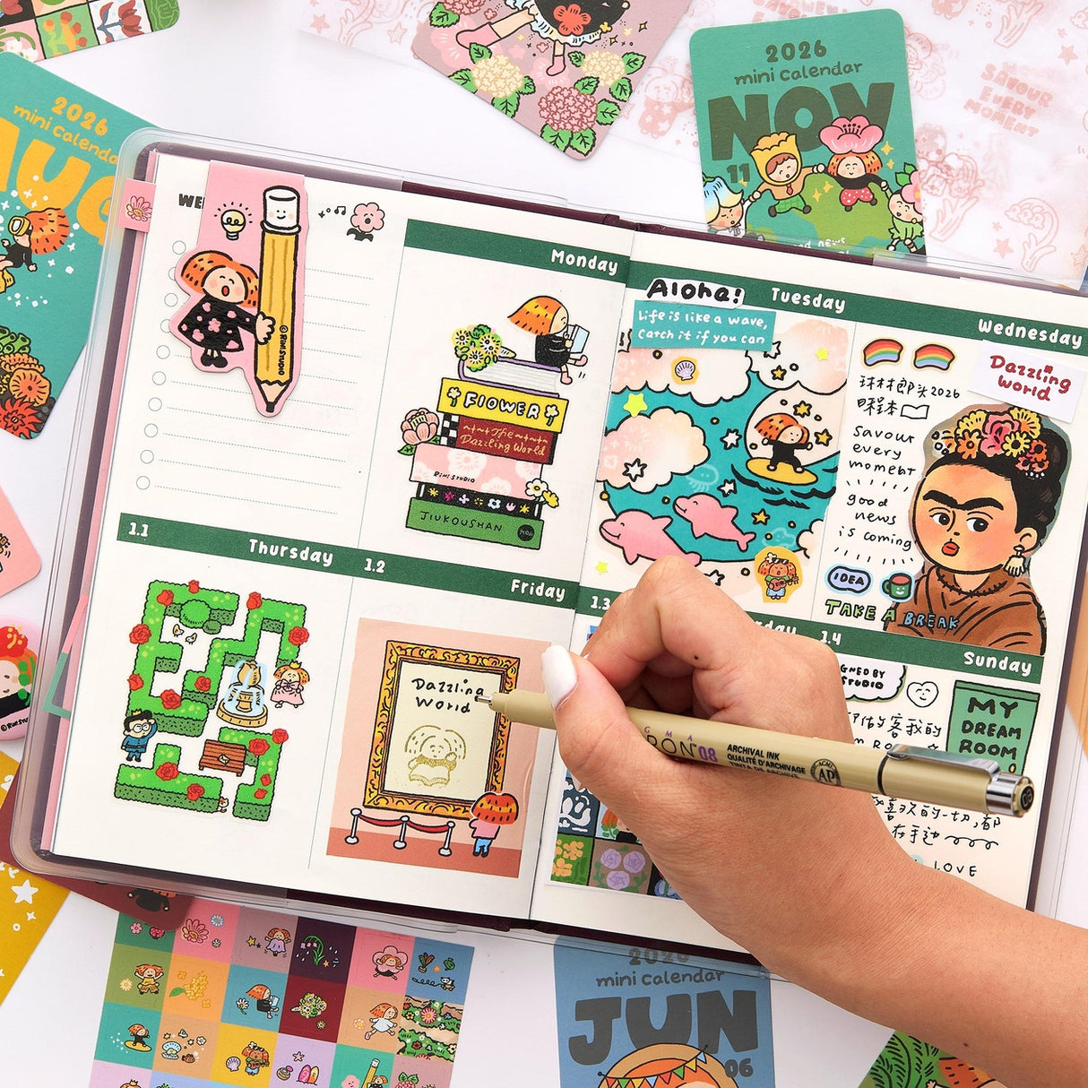 2026 Planner Kawaii Schedule Book - Savour Every Moment