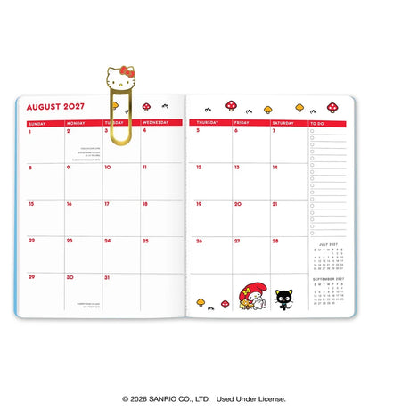 2027 Hello Kitty® and Friends Retro Just Right Monthly Planner

Plan your year alongside Hello Kitty and Friends with the slim Just Right Monthly Planner (Aug. 2026–Dec. 2027). Inside, you’ll find monthly planning pages, full-color illustrations, tear-out shopping and to-do lists, and a convenient interior pocket. Plus, it comes with a brass-and-enamel Hello Kitty bookmark for extra cuteness and easy organization!

• 7.5"w × 9.75"h
• 17 months (Aug. 2026–Dec. 2027)
• 48 pages; 120 gsm acid-free FSC®-certifi