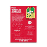 Say hello to the new year with this adorable Hello Kitty® and Friends Mini Desk Calendar (Jan.–Dec. 2027). Each month is printed on a sturdy, die-cut card featuring a different Sanrio character paired with colorful seasonal artwork. Place the current month on the included wooden stand for a sweet, simple, space-saving calendar reference you’ll enjoy all year long!

• Box: 3.75"w x 5.25"h 
• 12 months (Jan.–Dec. 2027) 
• 13 sheets; 300 gsm acid-free, FSC®-certified paper 
• Includes sturdy wood stand 

© 202