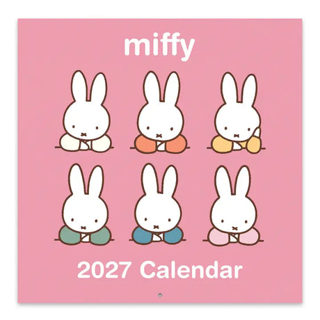 Miffy makes every season sweeter! This classic 12" × 12" Wall Calendar brings Miffy’s adventurous spirit to your home or workspace all year long. From breezy autumn bike rides to sunny springtime gardening, each month showcases Miffy and friends in soft pastel scenes that capture the magic of everyday moments—plus roomy calendar grids with plenty of room to jot down plans, reminders, and special occasions.

• 12"w x 12"h closed 
• 12 months (Jan.–Dec. 2027) 
• 13 pages; 150 gsm acid-free, FSC®-certified pap