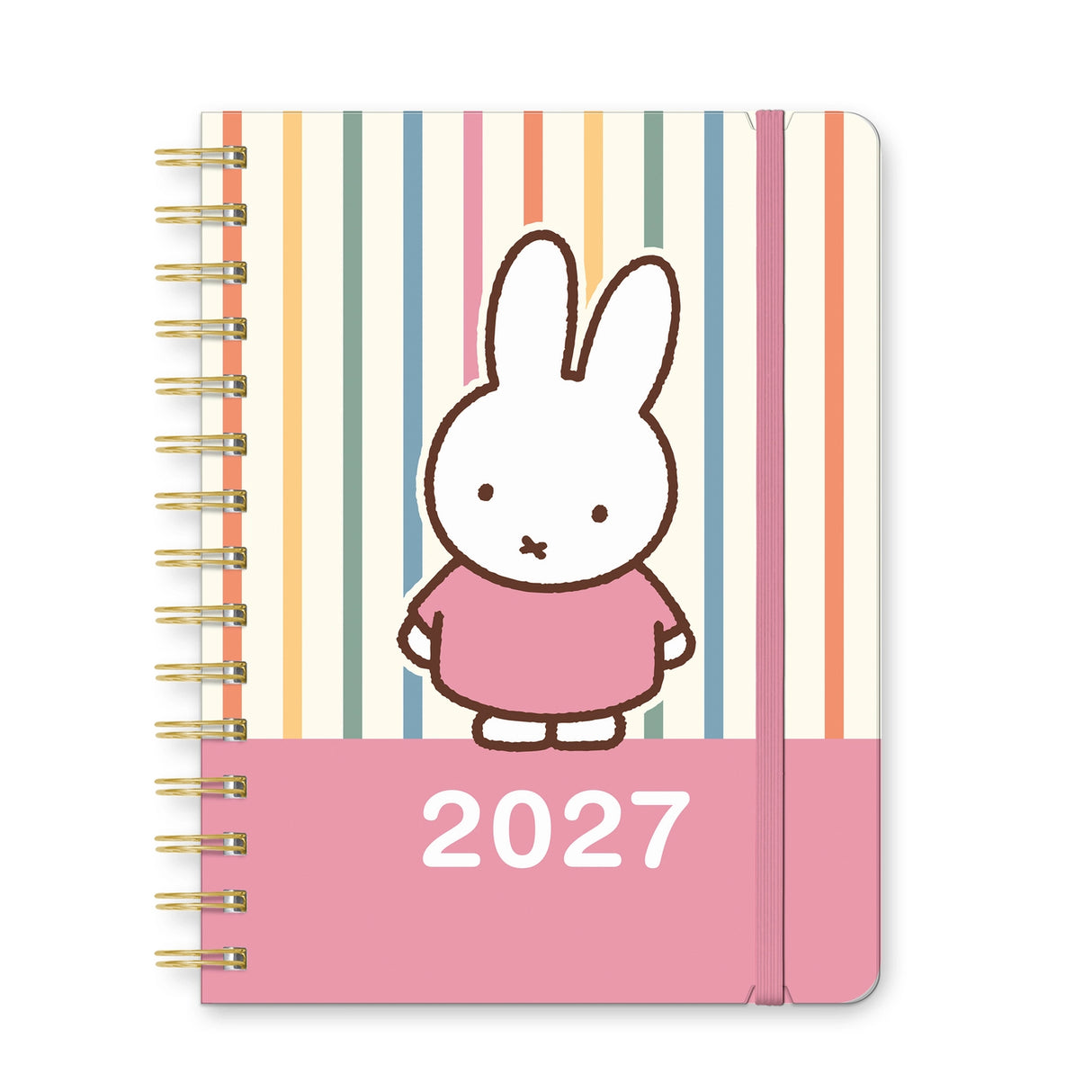 Whether you're jotting down big dreams or small reminders, Miffy is here to keep you inspired all year. This petite 17-month planner (Aug. 2026–Dec. 2027) offers convenient monthly and weekly planning pages with plenty of space to capture important dates and to-dos. Full-color artwork, extra notes pages, and a secure elastic closure make this a must-have all-in-one organizing tool!

• 5.7"w × 7.6"h 
• 17 months (Aug. 2026–Dec. 2027) 
• 128 pages; 100 gsm acid-free FSC®-certified paper 
• Softcover; Twin-rin