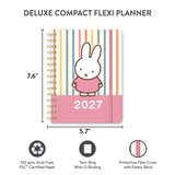 Whether you're jotting down big dreams or small reminders, Miffy is here to keep you inspired all year. This petite 17-month planner (Aug. 2026–Dec. 2027) offers convenient monthly and weekly planning pages with plenty of space to capture important dates and to-dos. Full-color artwork, extra notes pages, and a secure elastic closure make this a must-have all-in-one organizing tool!

• 5.7"w × 7.6"h 
• 17 months (Aug. 2026–Dec. 2027) 
• 128 pages; 100 gsm acid-free FSC®-certified paper 
• Softcover; Twin-rin