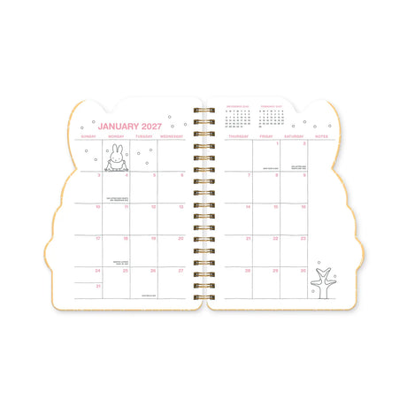 Every day's a little brighter with Miffy by your side! This 17-month planner (Aug. 2026–Dec. 2027) features weekly planning pages filled with adorable Miffy artwork, plus extra notes pages, a two-year reference calendar, and a holiday list—everything you need to stay organized and inspired all year. 

• 7.5"w × 8.5"h 
• 17 months (Aug. 2026–Dec. 2027) 
• 160 pages; 100 gsm acid-free FSC®-certified paper 
• Softcover; Twin-ring wire-o binding 

© Mercis bv