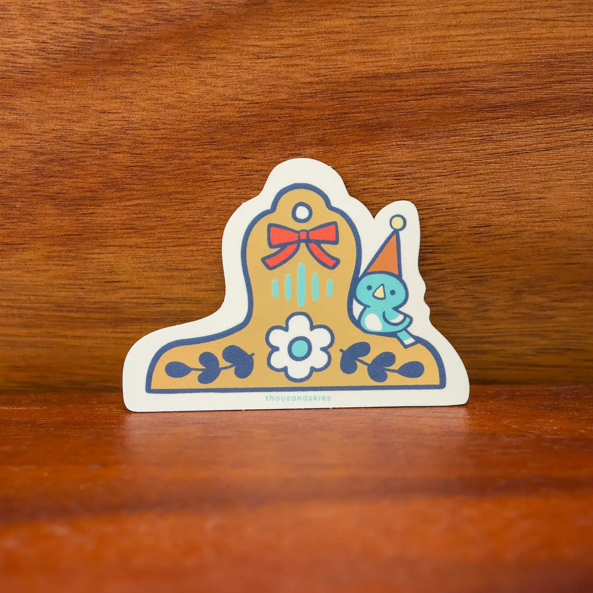 Blue Bird Brass Clip Holographic Vinyl Sticker