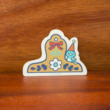 Blue Bird Brass Clip Holographic Vinyl Sticker