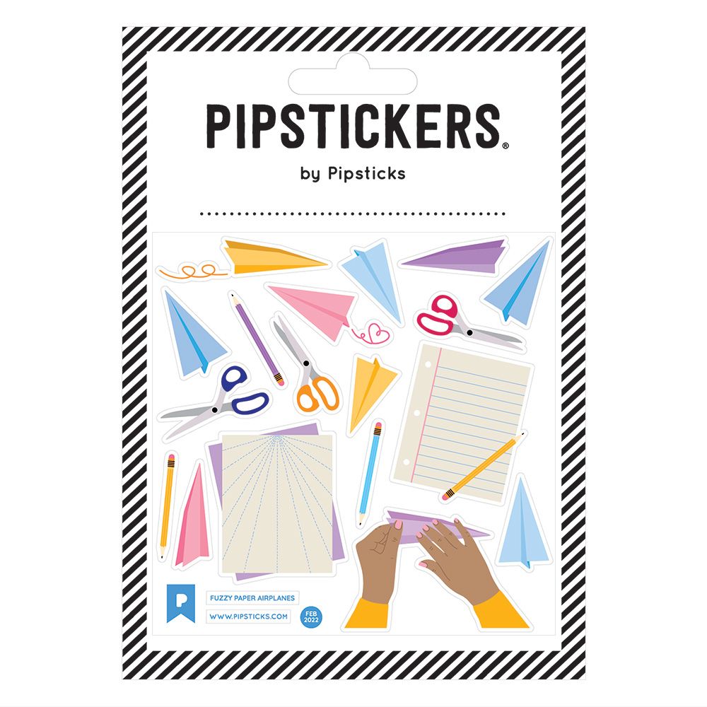 Fuzzy Paper Airplanes Stickers